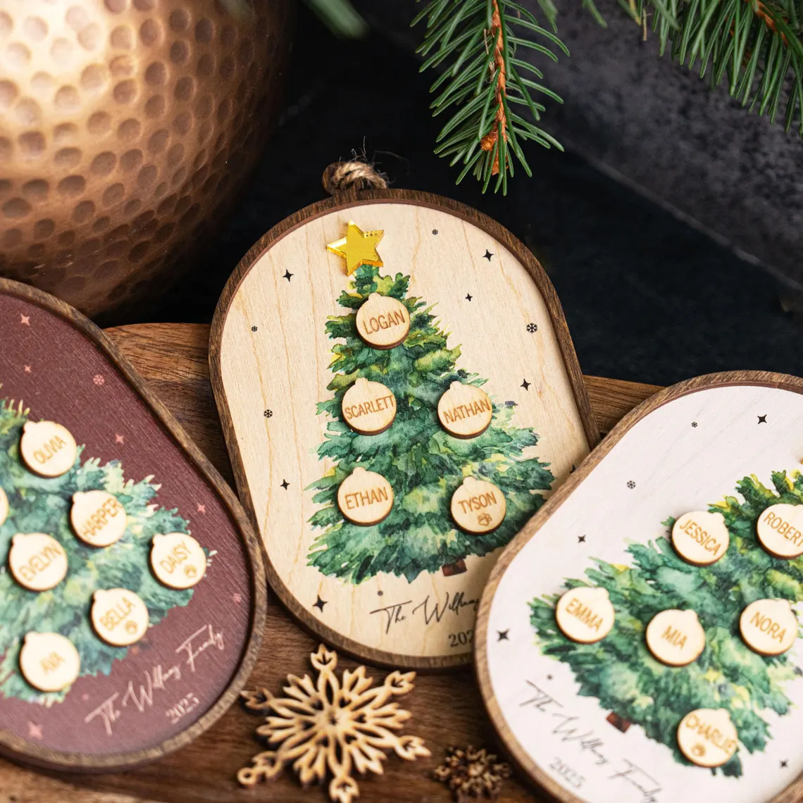 Personalized Family Christmas Ornament 2025 – Custom 3D Wood Keepsake - Image 4