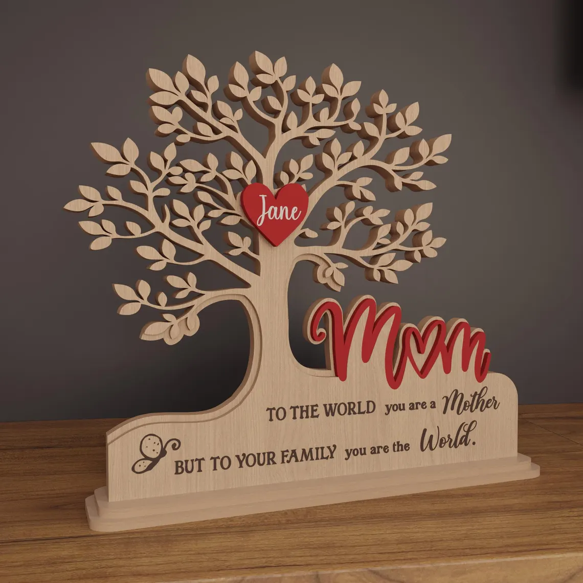Custom Family Tree Stand with Names & Hearts | Personalized Gift for Mom - Image 11