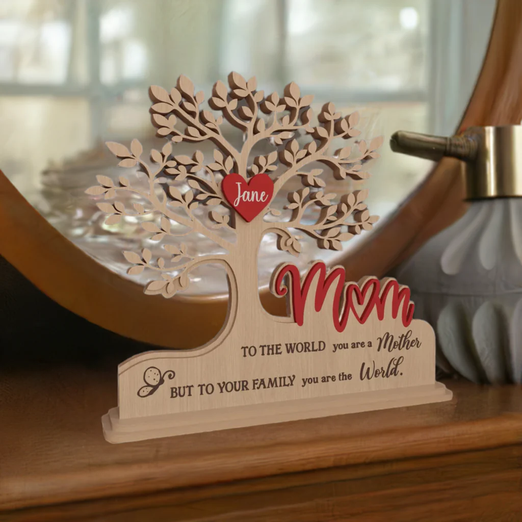 Custom Family Tree Stand with Names & Hearts | Personalized Gift for Mom - Image 4