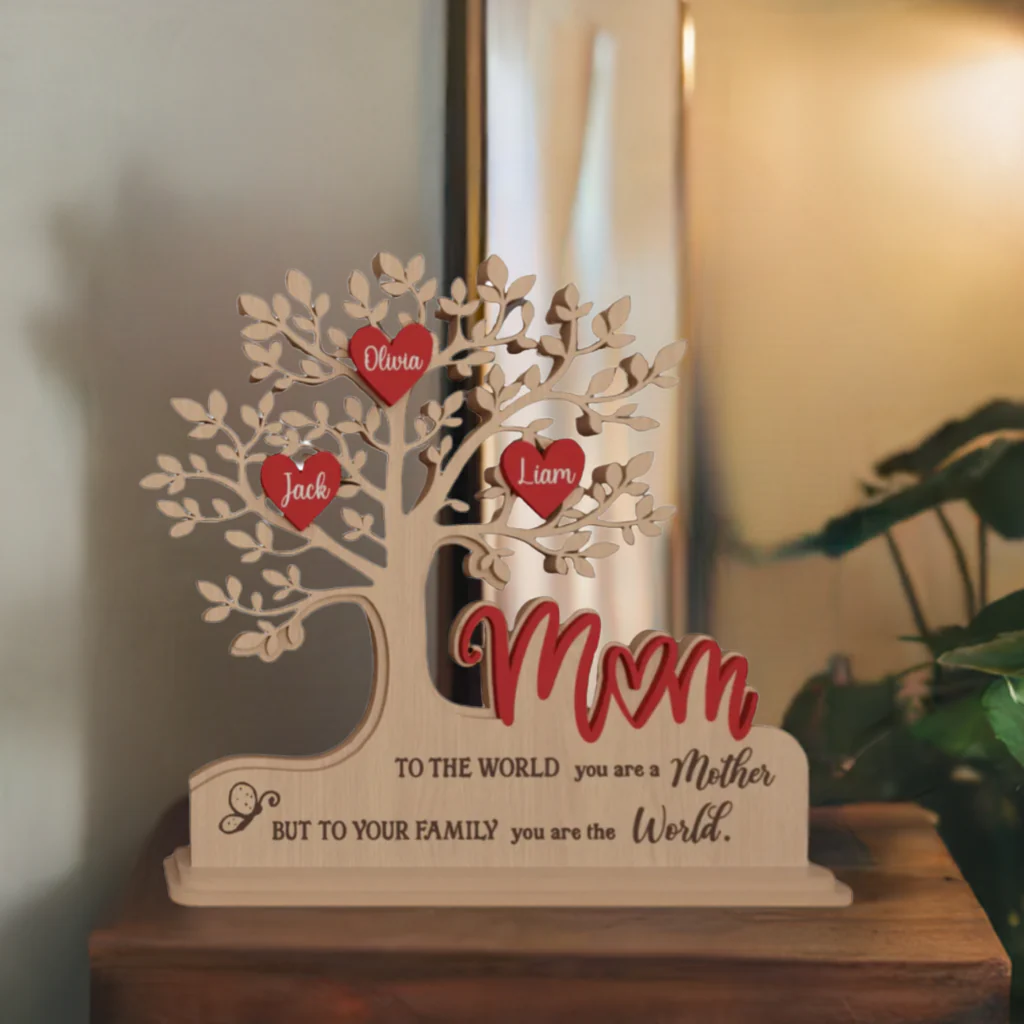 Custom Family Tree Stand with Names & Hearts | Personalized Gift for Mom - Image 5