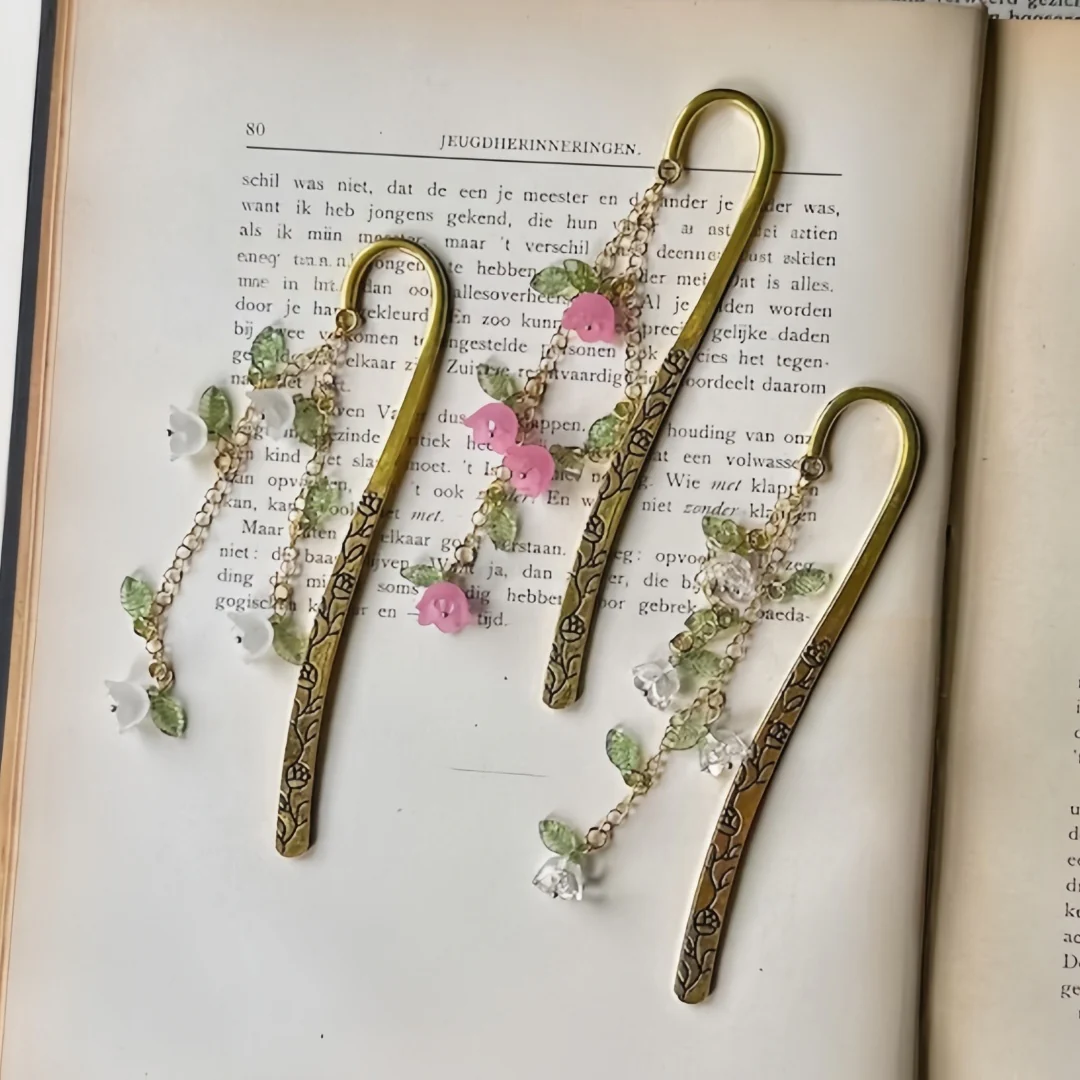 Custom Flower Bookmark – Multiple Colors | Fairycore Metal Charm - Image 3