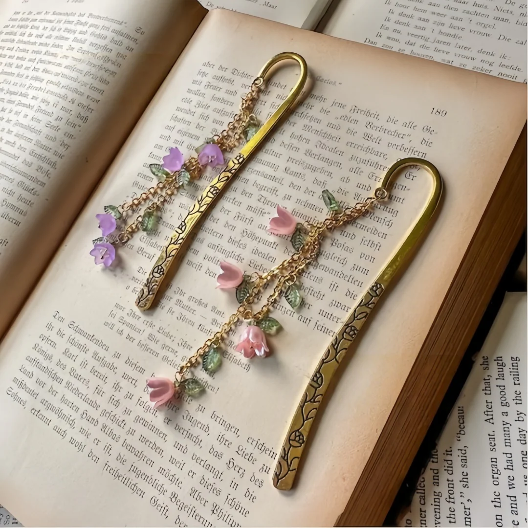 Custom Flower Bookmark – Multiple Colors | Fairycore Metal Charm - Image 4