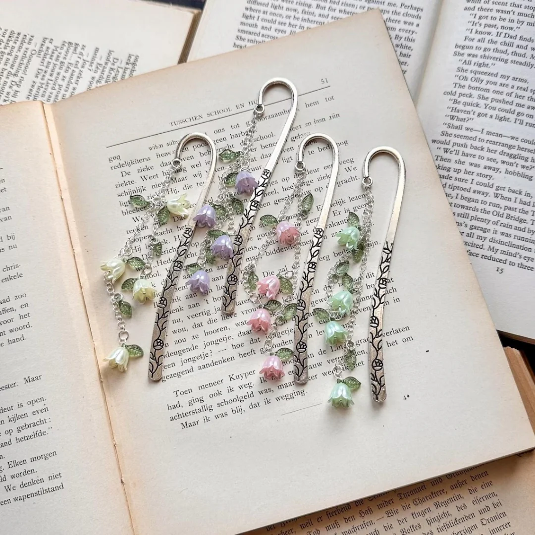 Custom Flower Bookmark – Multiple Colors | Fairycore Metal Charm - Image 5