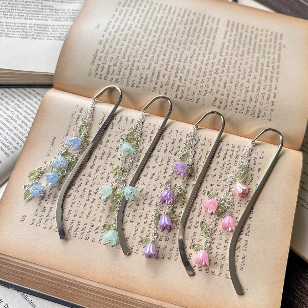 Custom Flower Bookmark – Multiple Colors | Fairycore Metal Charm - Image 6
