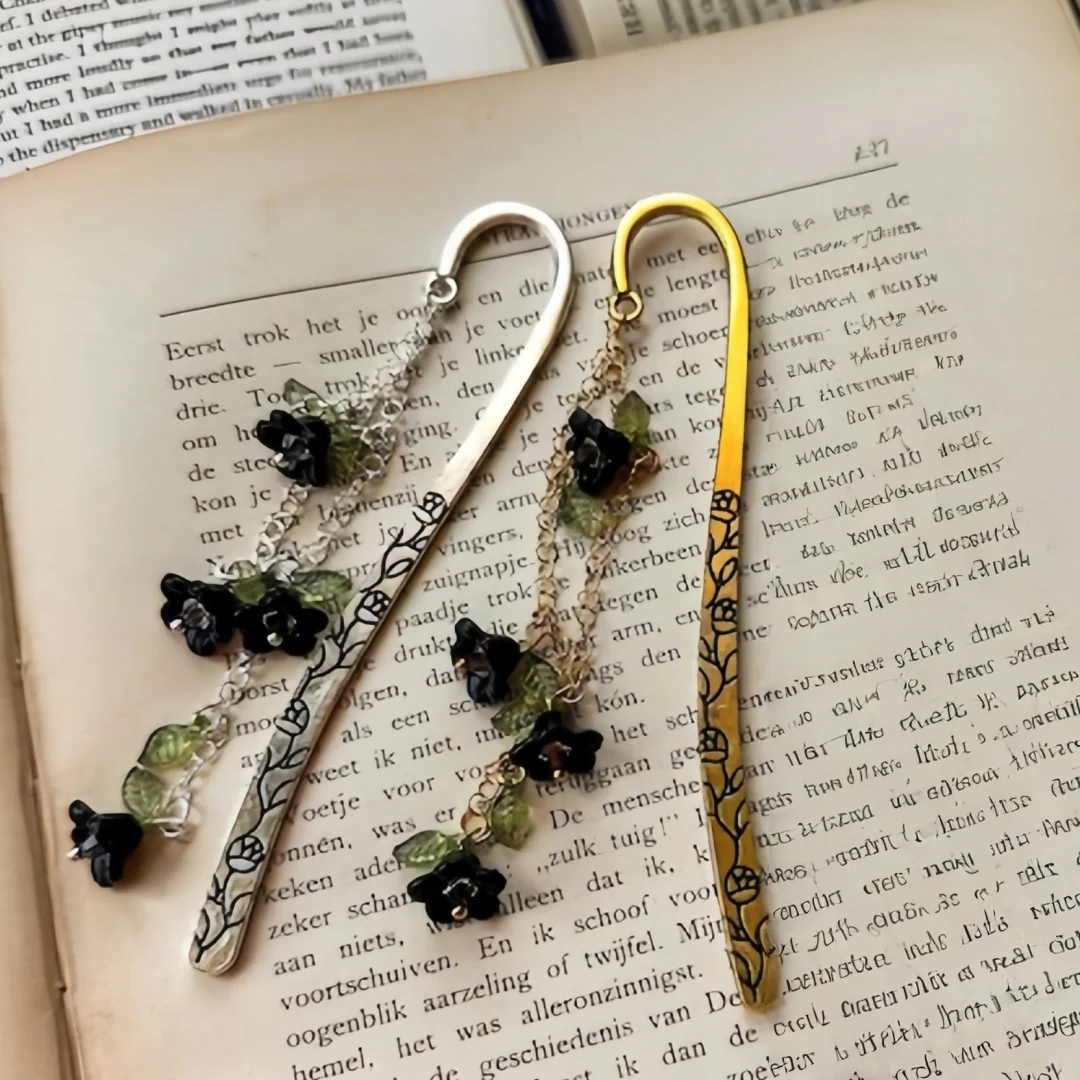Custom Flower Bookmark – Multiple Colors | Fairycore Metal Charm - Image 9