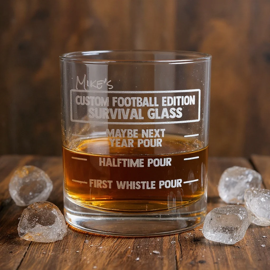 Custom Football Game Day Whiskey Glass – Personalized Gift for Him - Image 2