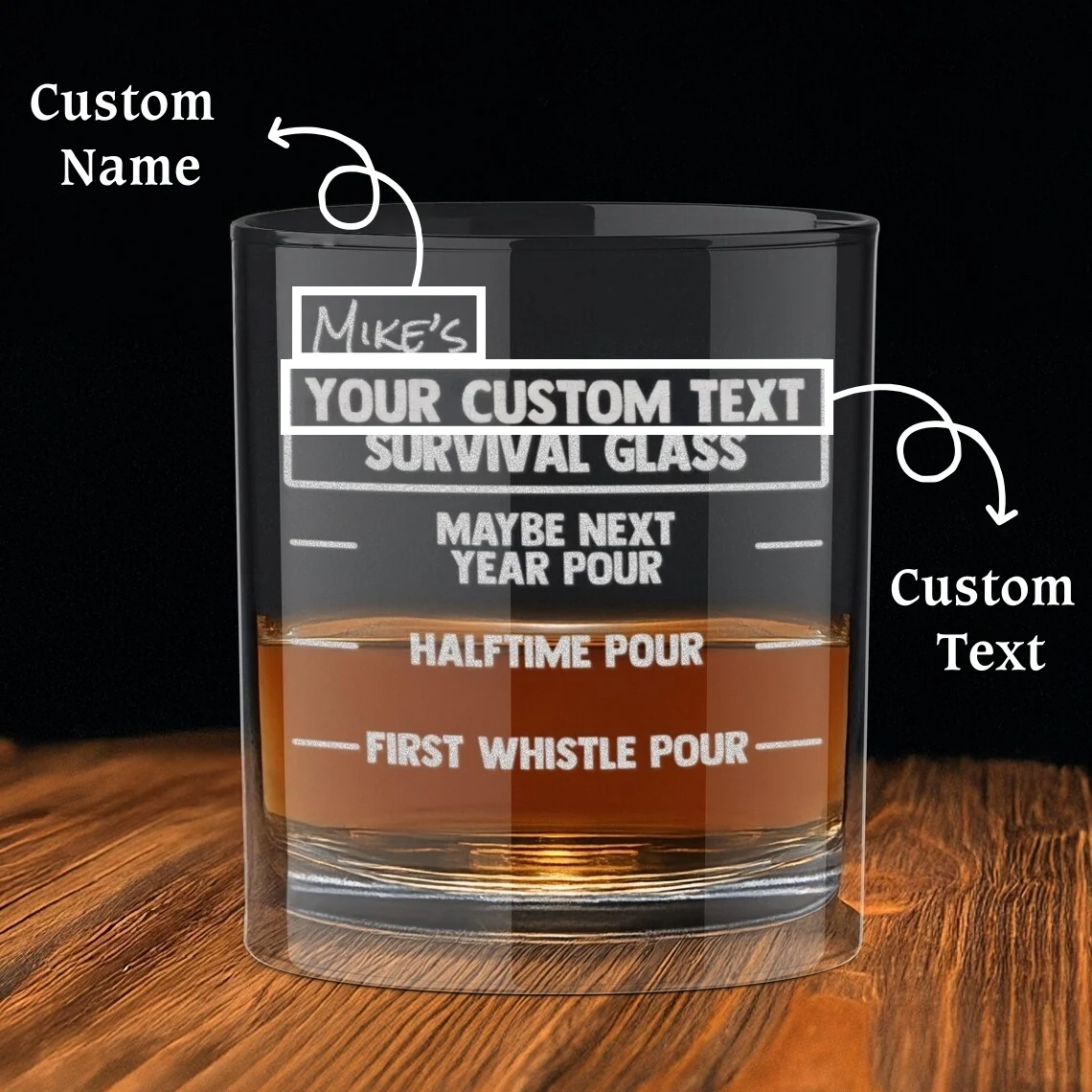 Custom Football Game Day Whiskey Glass – Personalized Gift for Him - Image 3