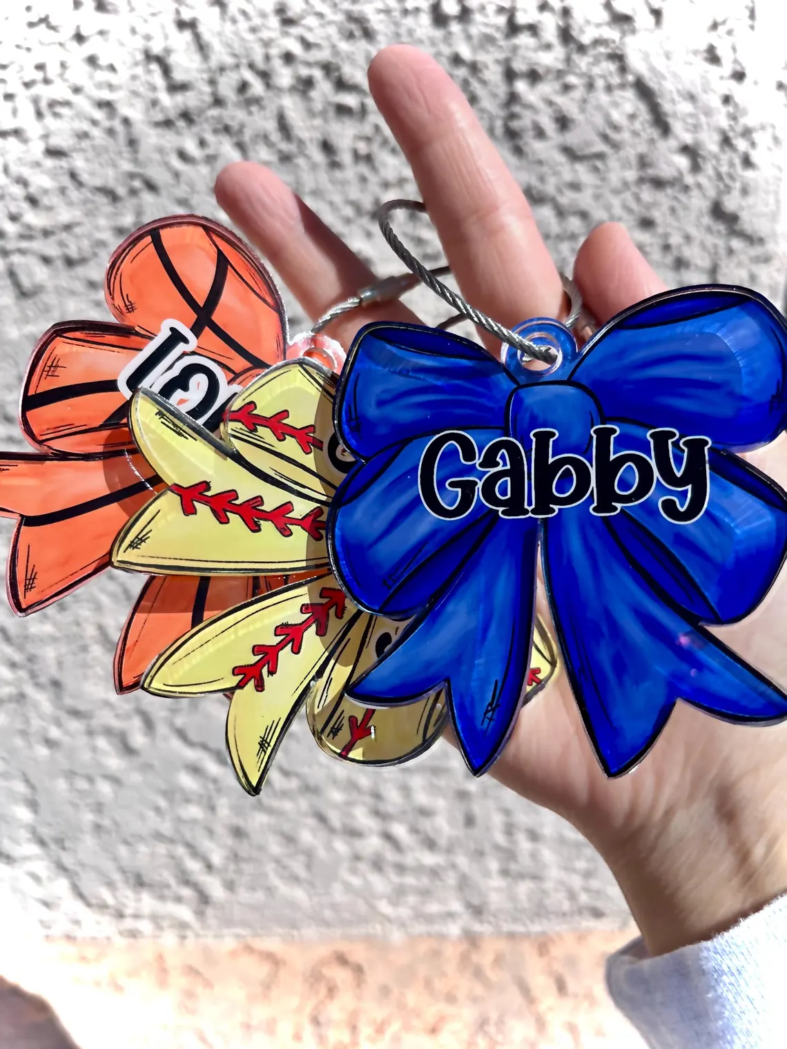 Custom Sports Bag Tag for Girls with Bow – Personalized Name Tag - Image 3