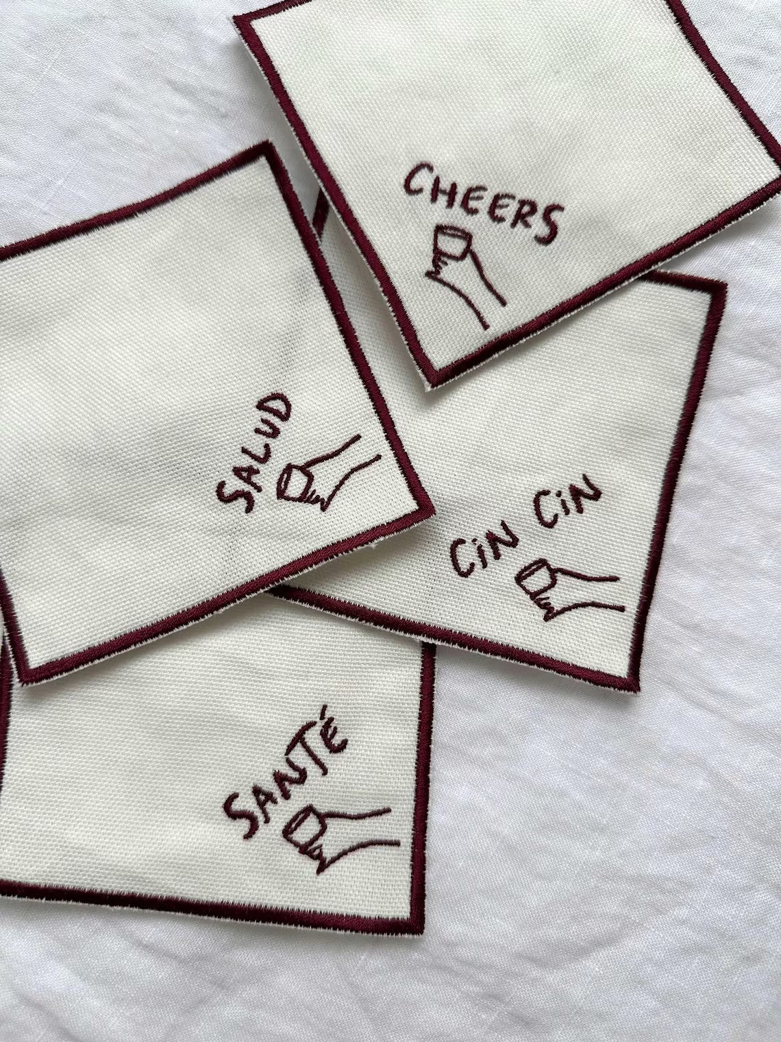 Custom Hand-Embroidered Coasters – A Personalized Set of 4 - Image 3