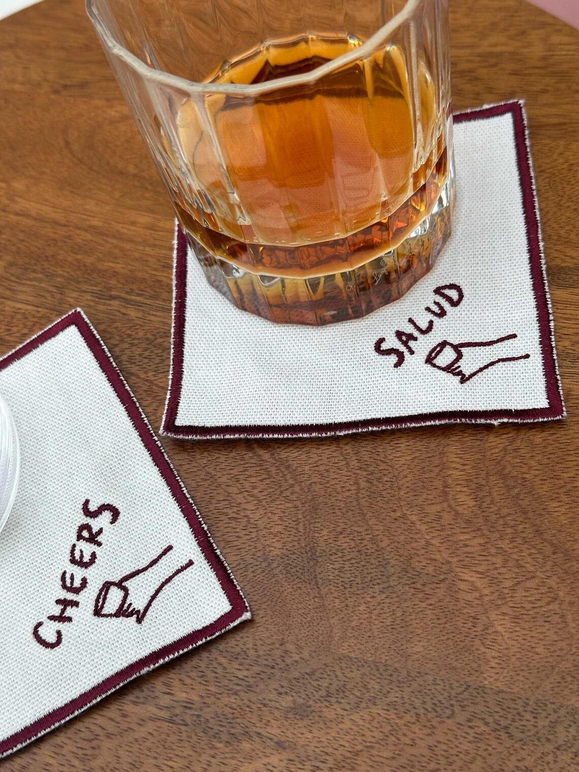 Custom Hand-Embroidered Coasters – A Personalized Set of 4 - Image 4