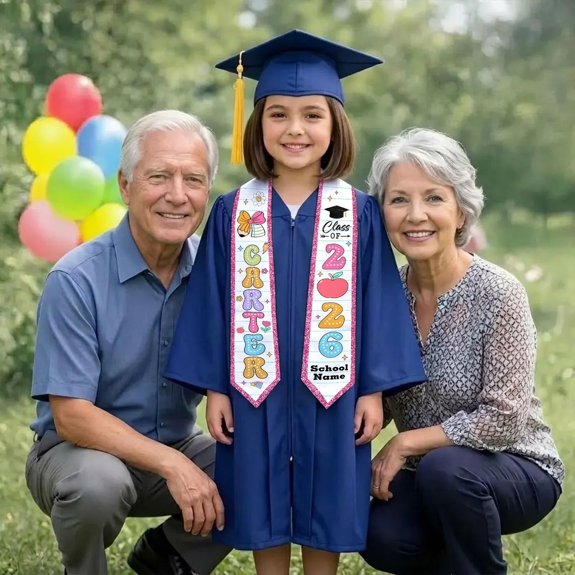 Custom Kids Graduation Stole – Personalized Kindergarten Sash - Image 4