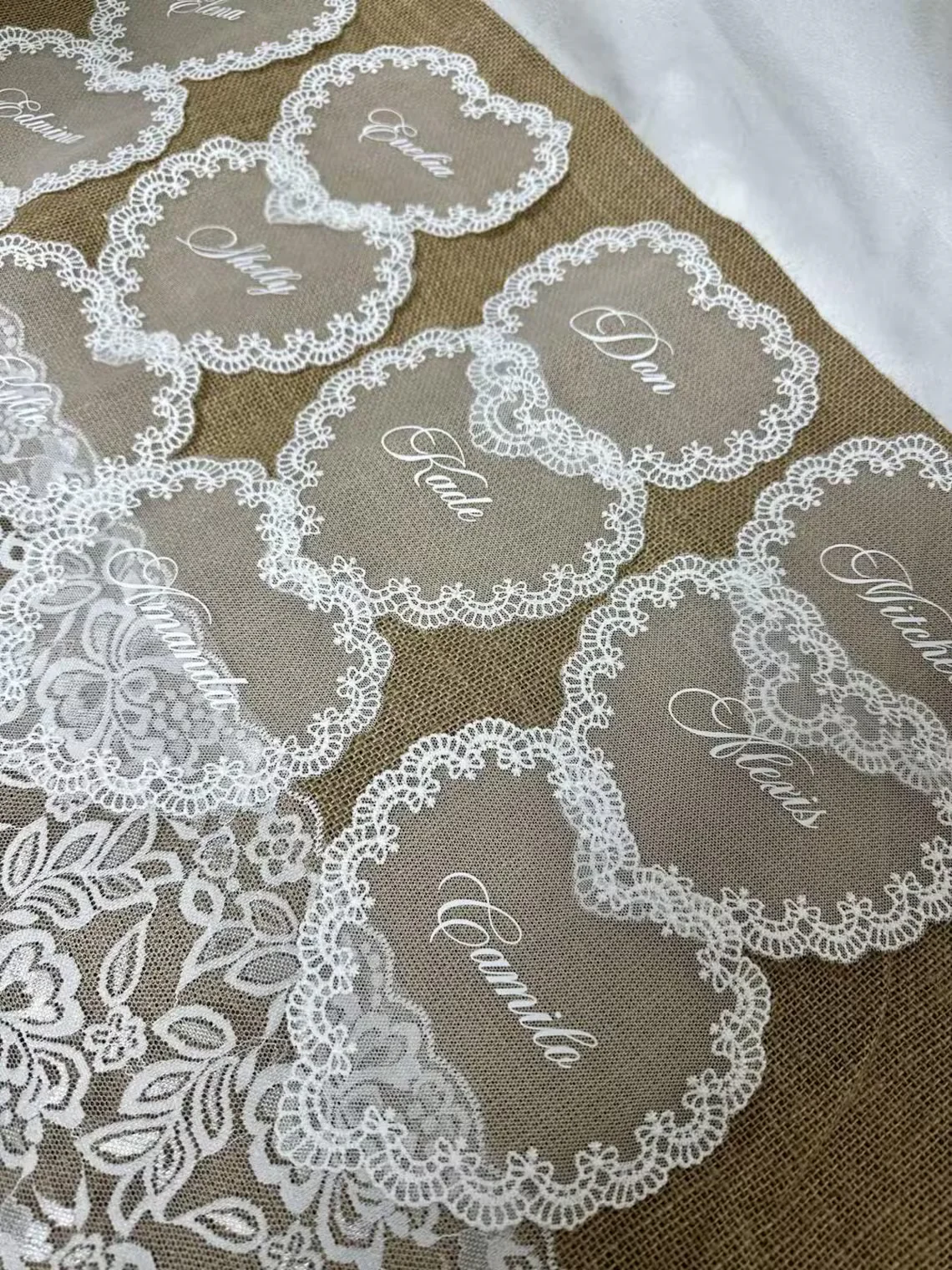 Custom Lace Wedding Place Cards – Personalized Guest Names - Image 3