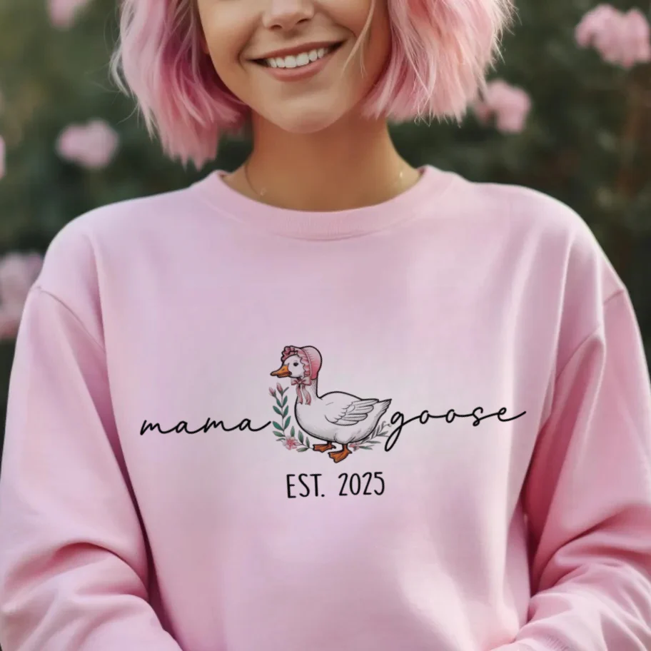 Custom Mama Goose Shirt | Funny Mom Tee | Cute Pregnancy Reveal - Image 3