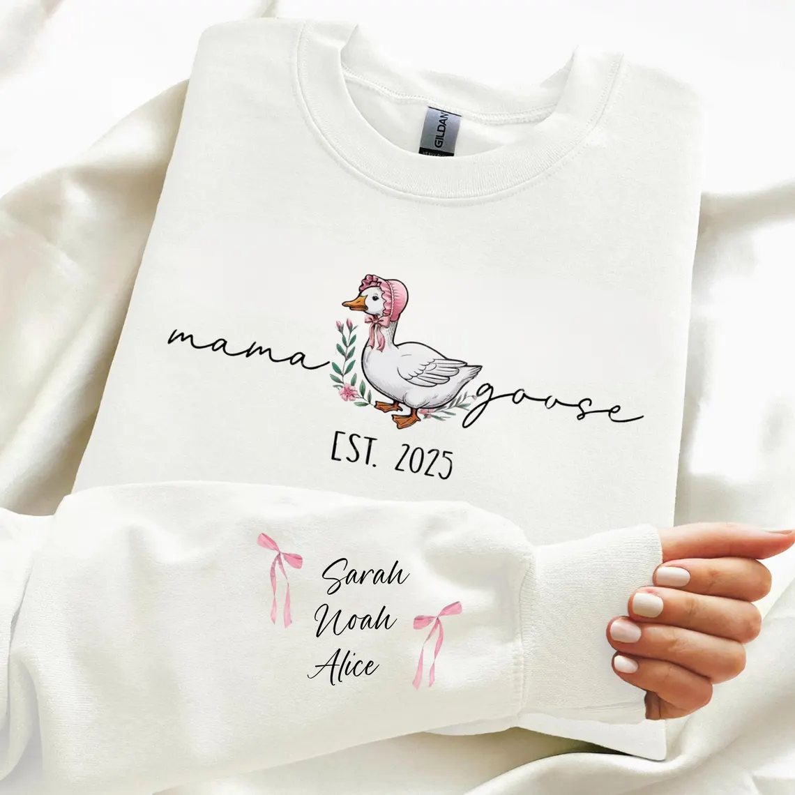 Custom Mama Goose Shirt | Funny Mom Tee | Cute Pregnancy Reveal - Image 8