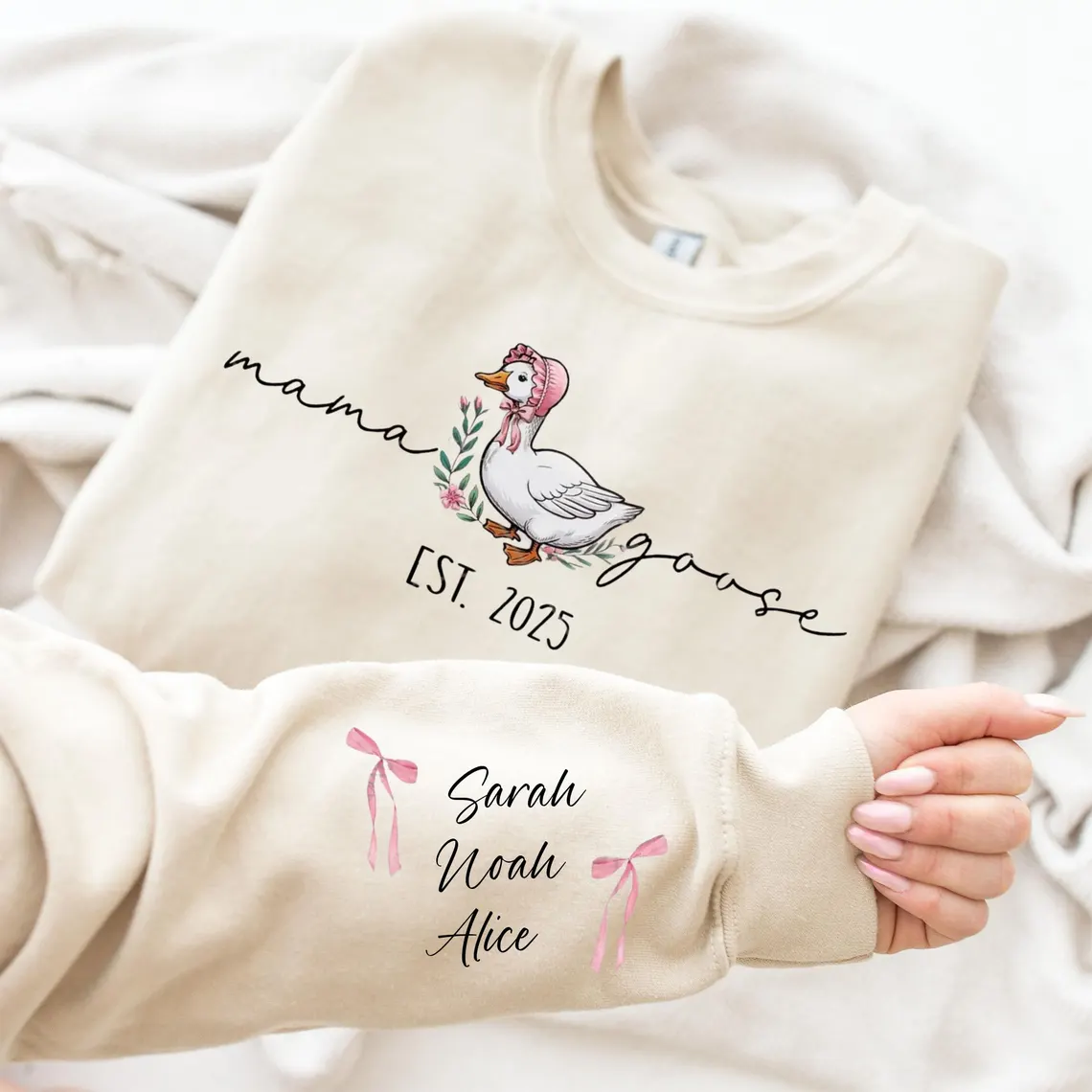 Custom Mama Goose Shirt | Funny Mom Tee | Cute Pregnancy Reveal - Image 9