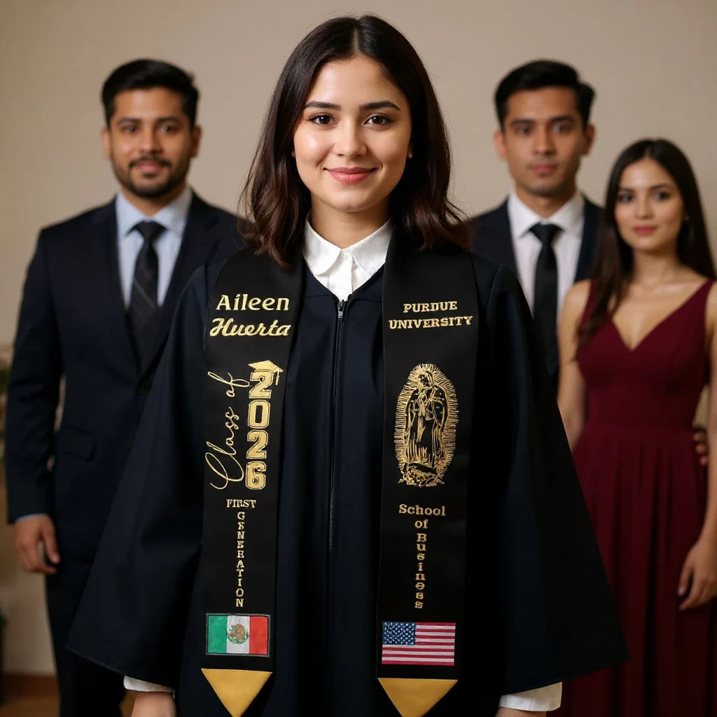 Personalized Mexican Graduation Stole – Name, School, Class of 2026