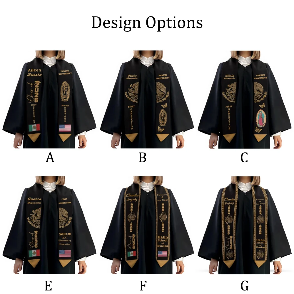 Personalized Mexican Graduation Stole – Name, School, Class of 2026 - Image 3