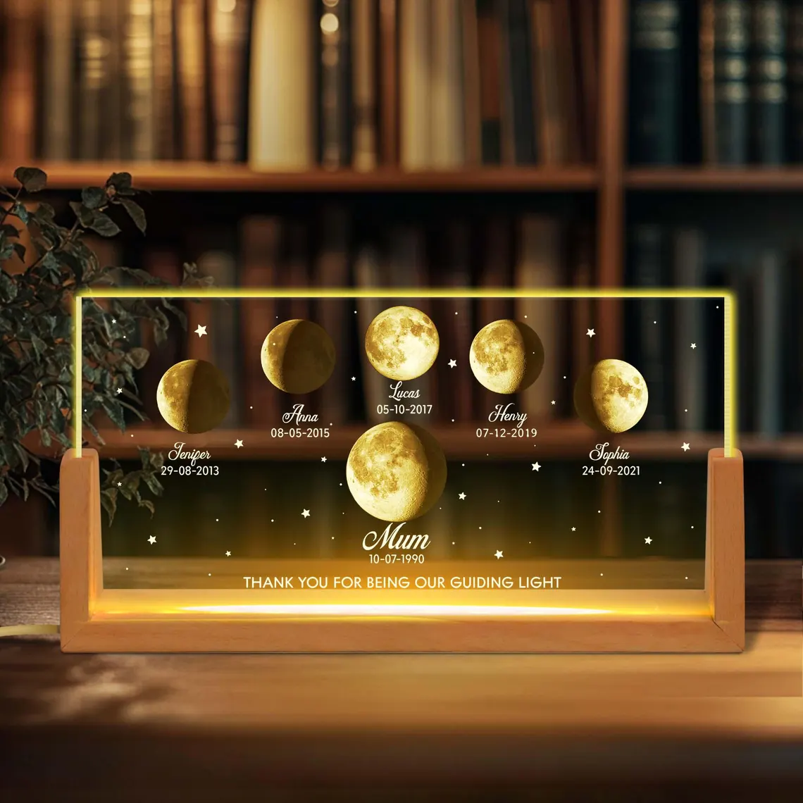 Custom Moon Phase LED Night Light | Personalized Gift for Mom - Image 5