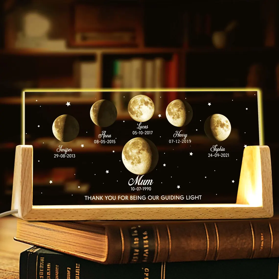 Custom Moon Phase LED Night Light | Personalized Gift for Mom - Image 7
