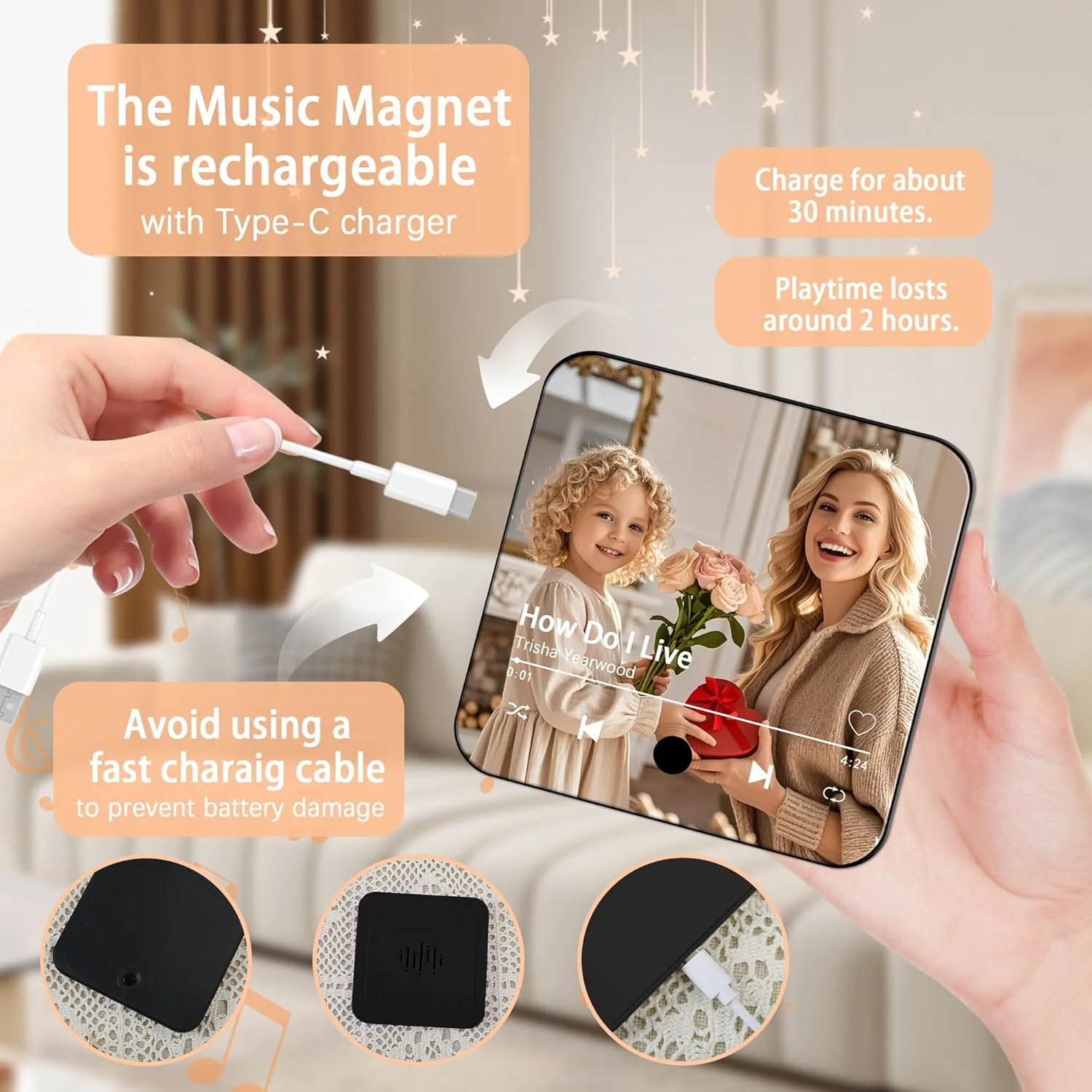 Custom Music Photo Magnet – Bluetooth/MP3 Plaque Gift - Image 9