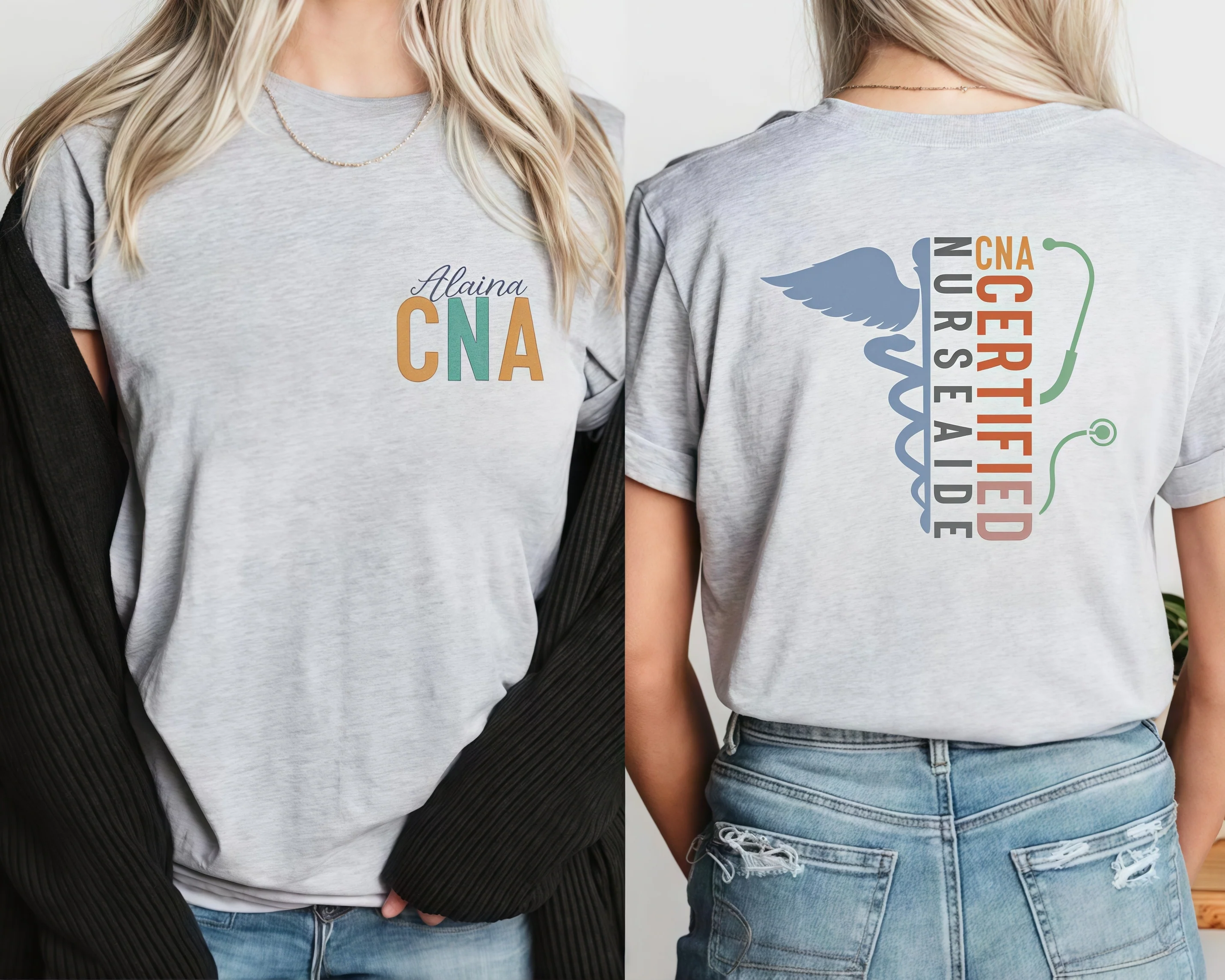 Custom Name Registered Nurse Shirt – Personalized RN CNA Gift Unisex Tee - Image 3