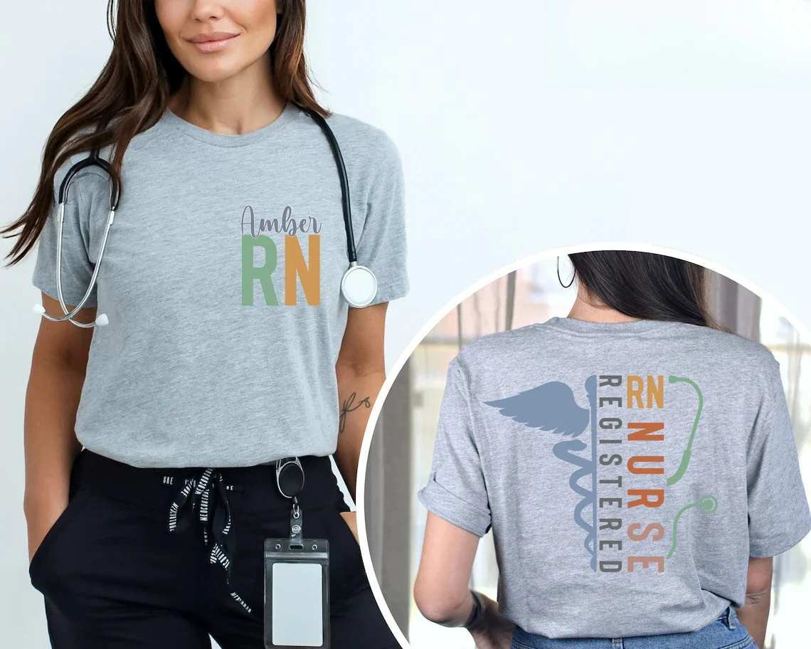 Custom Name Registered Nurse Shirt – Personalized RN CNA Gift Unisex Tee - Image 8