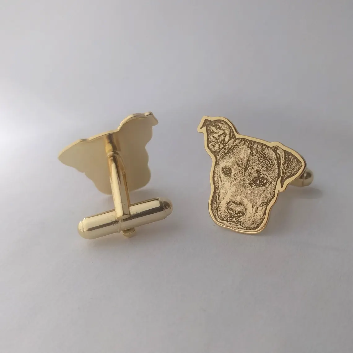 Custom Pet Portrait Cufflinks Stainless Steel – Personalized Dog & Cat Gift - Image 2