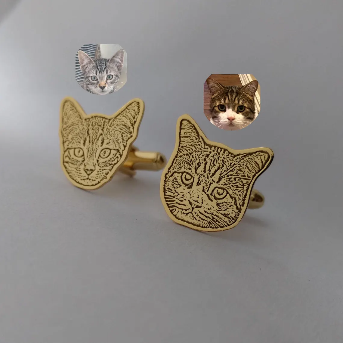 Custom Pet Portrait Cufflinks Stainless Steel – Personalized Dog & Cat Gift - Image 5