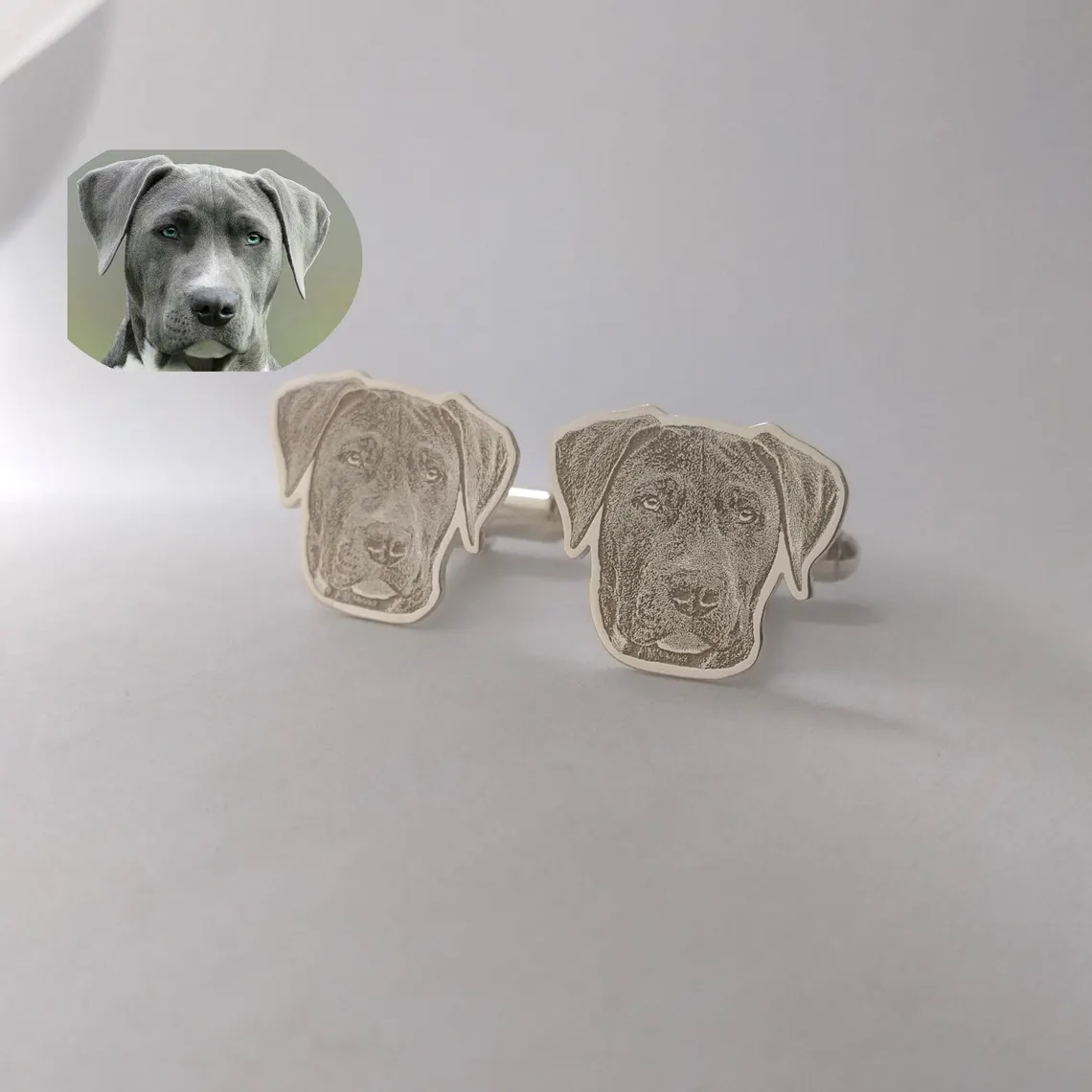 Custom Pet Portrait Cufflinks Stainless Steel – Personalized Dog & Cat Gift - Image 6