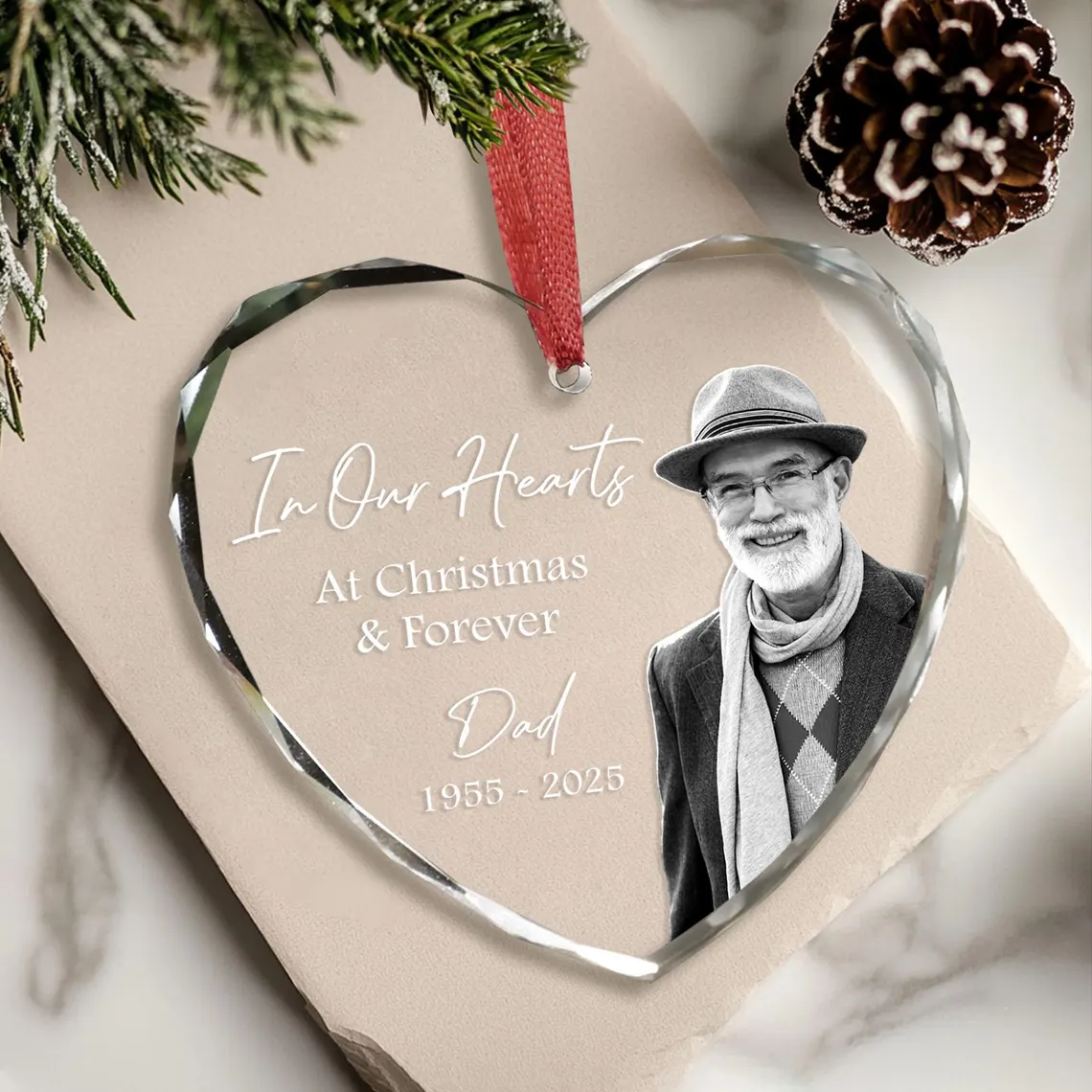 Custom Photo Memorial Ornament | Glass Remembrance Keepsake