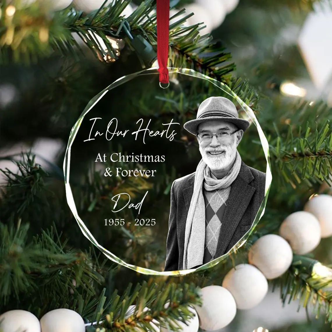 Custom Photo Memorial Ornament | Glass Remembrance Keepsake - Image 2