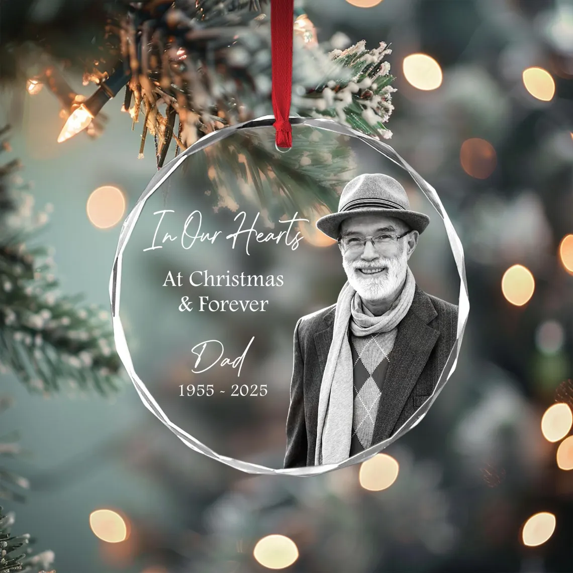 Custom Photo Memorial Ornament | Glass Remembrance Keepsake - Image 3