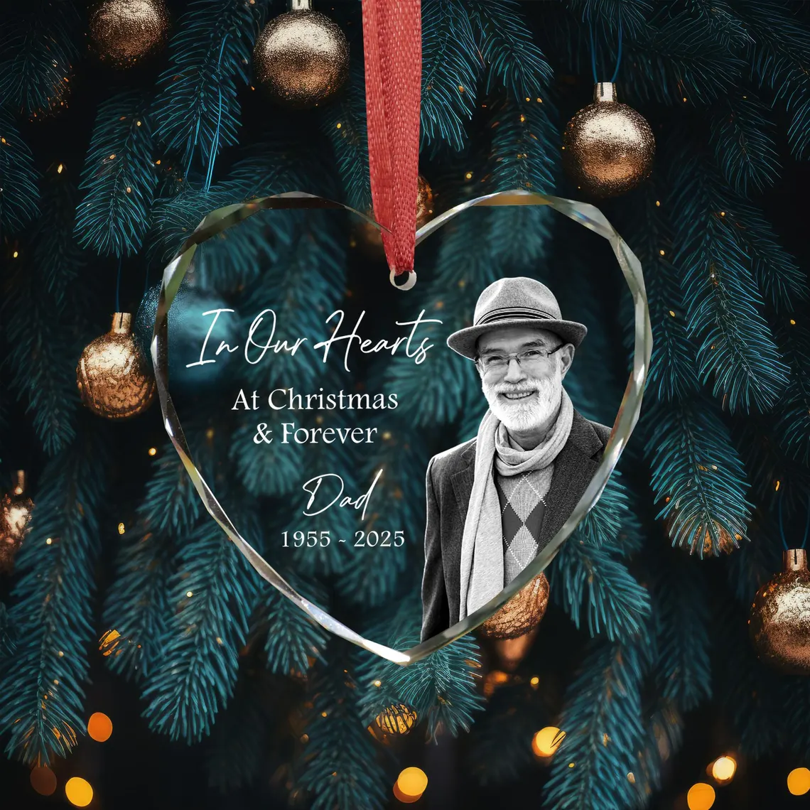 Custom Photo Memorial Ornament | Glass Remembrance Keepsake - Image 4