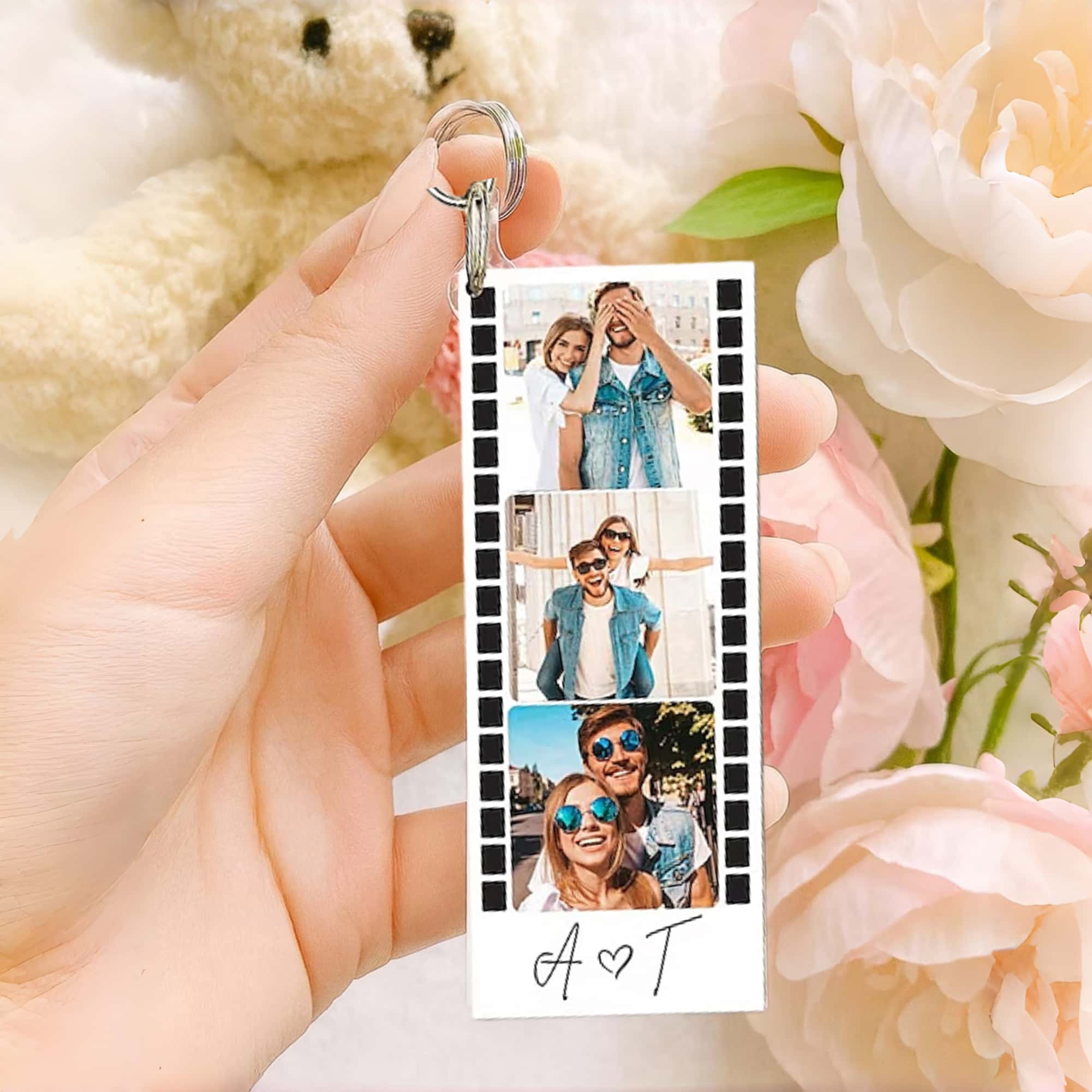 Custom Photo Strip Keychain – Couple & Best Friend Set (2pcs Option) - Image 5