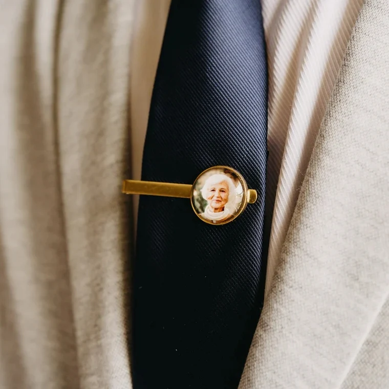 Custom Photo Tie Clip – Personalized Wedding, Birthday & Memorial Gift - Image 4