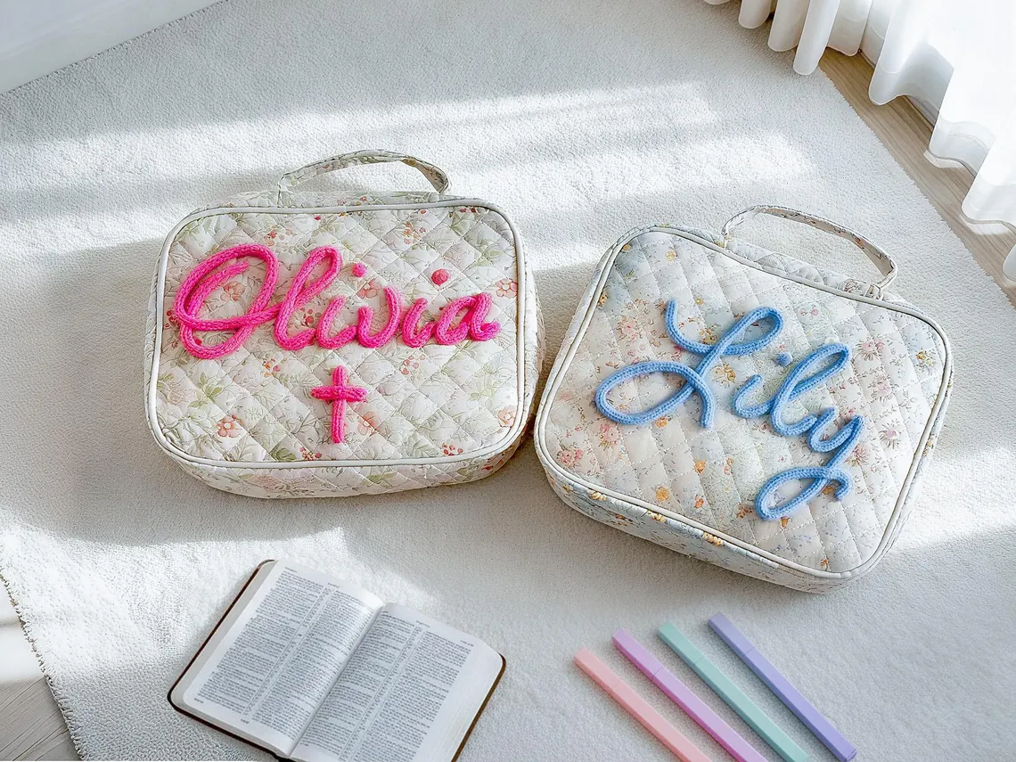 Personalized Quilted Bible Case – Large Size, Custom Embroidery Gift - Image 4