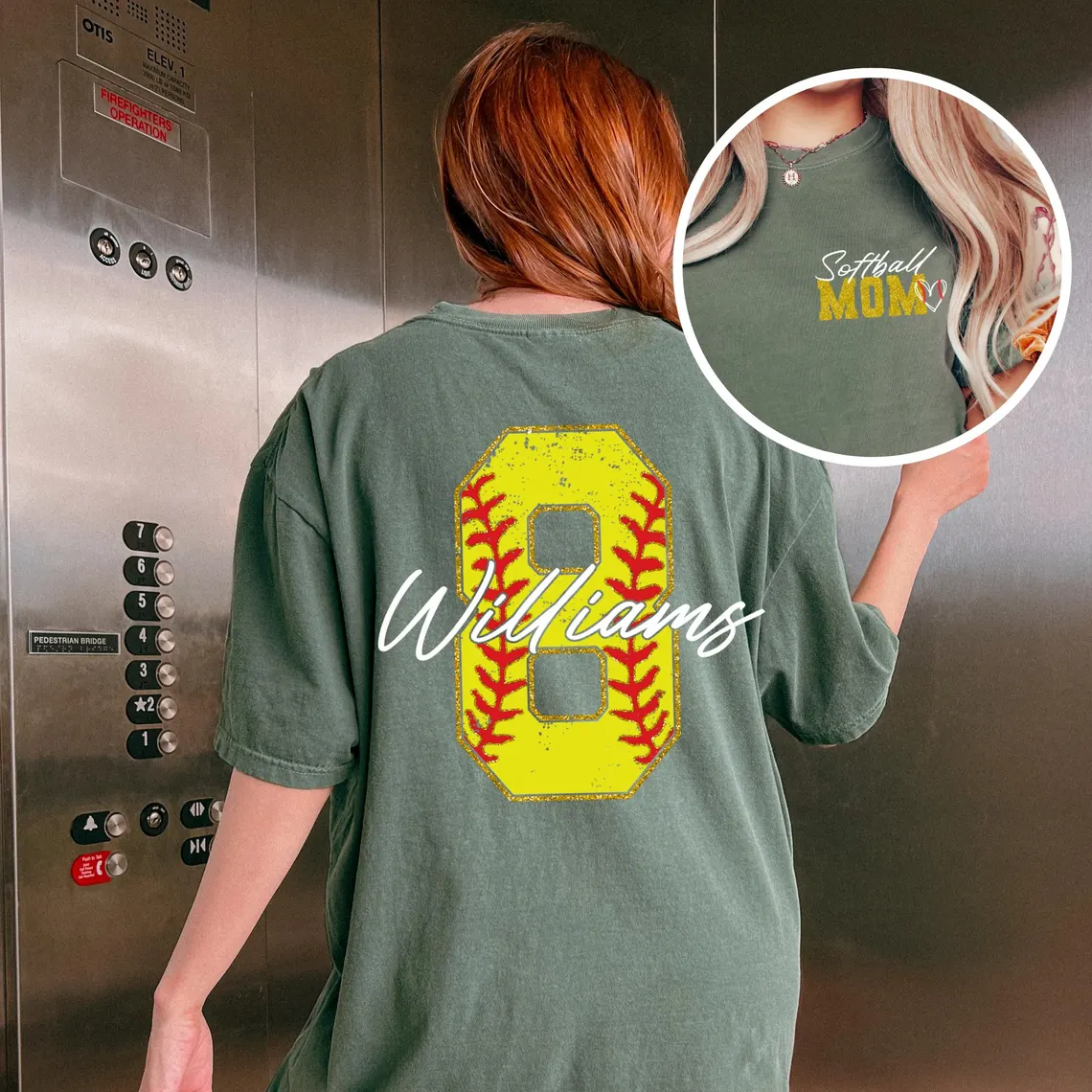 Custom Softball Mom Shirt – Name & Number – Comfort Colors Tee - Image 5