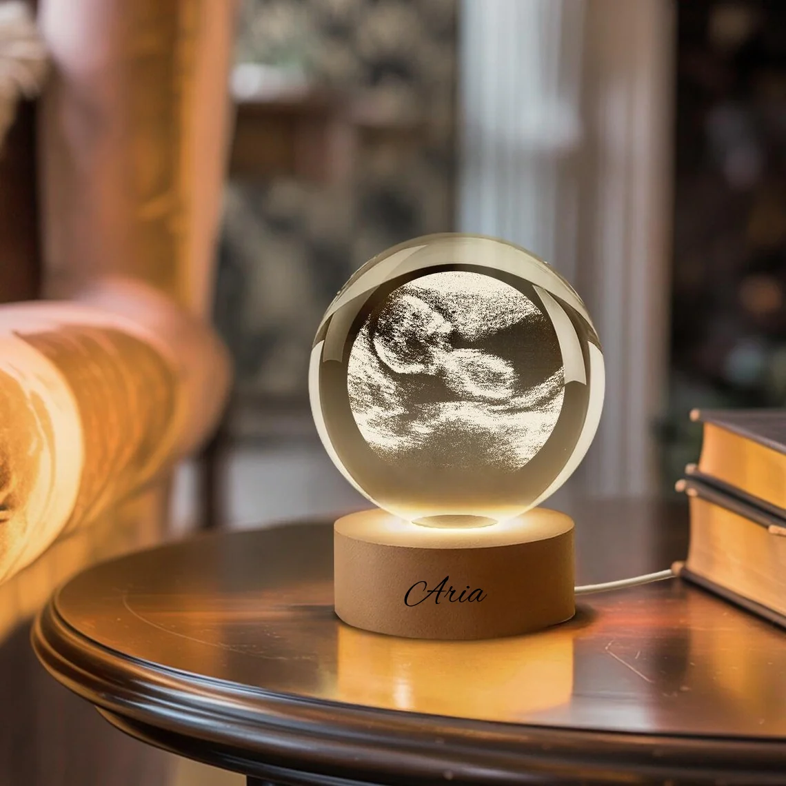 Custom Ultrasound Crystal Ball Lamp – Personalized Baby Keepsake - Image 2