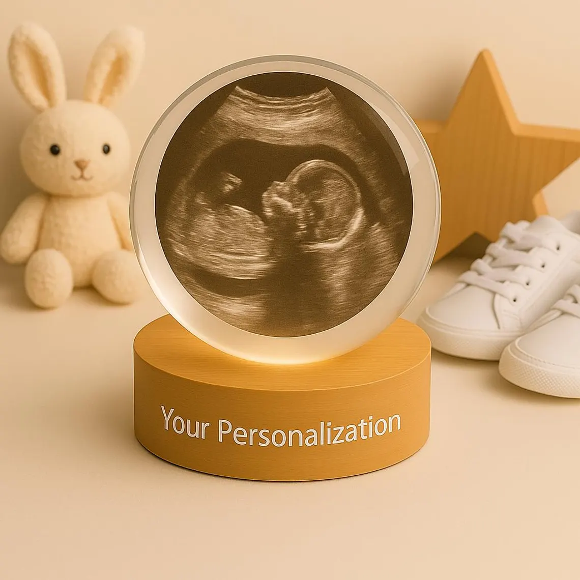 Custom Ultrasound Crystal Ball Lamp – Personalized Baby Keepsake - Image 4