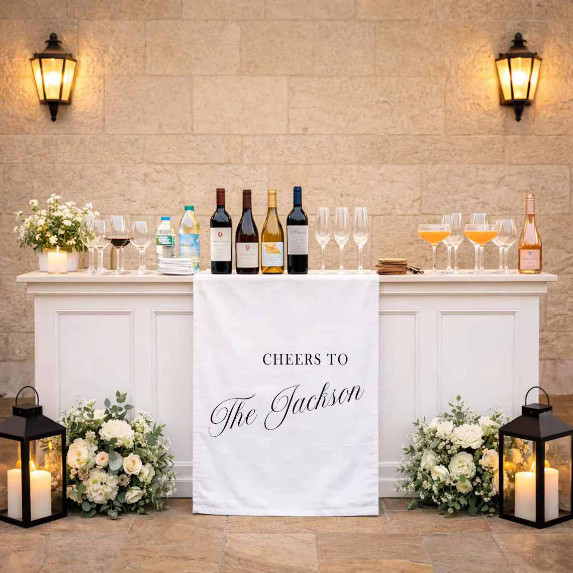 Custom Wedding Welcome Sign | Personalized Fabric Banner