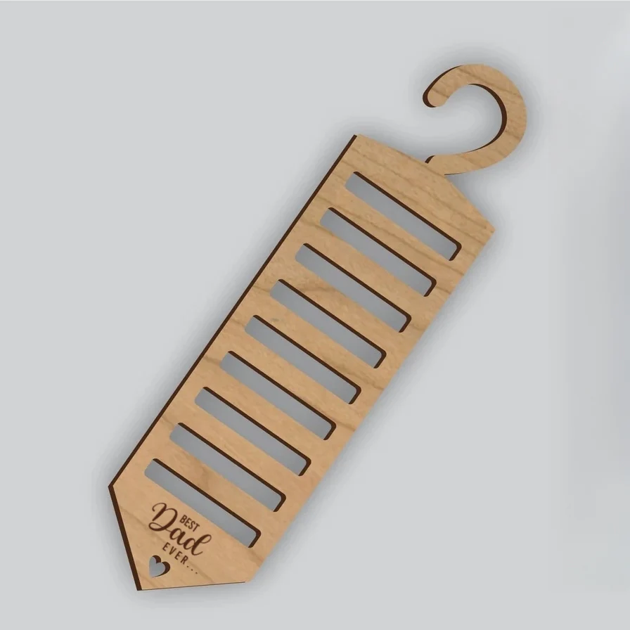 Custom Wood Tie Hanger – Personalized Closet Organizer Gift for Men - Image 5