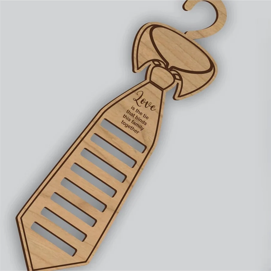 Custom Wood Tie Hanger – Personalized Closet Organizer Gift for Men - Image 7