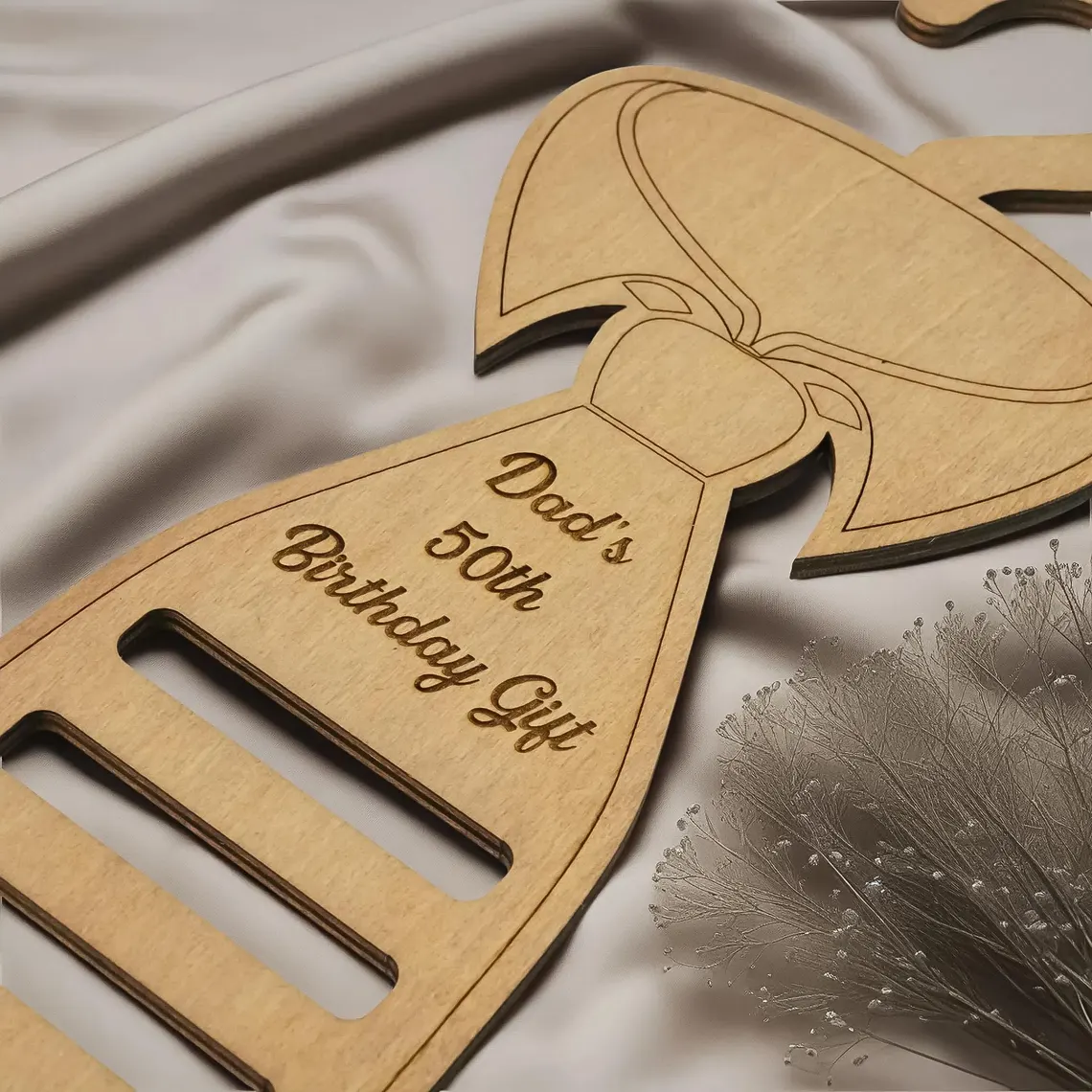 Custom Wood Tie Hanger – Personalized Closet Organizer Gift for Men - Image 8