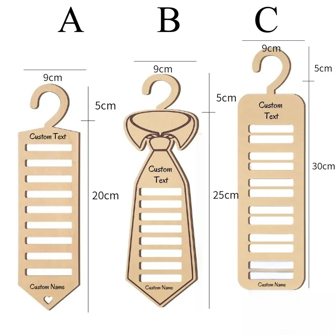 Custom Wood Tie Hanger – Personalized Closet Organizer Gift for Men - Image 9