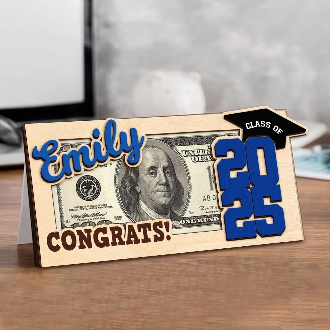 Custom Wooden Money Holder – Personalized Graduation Gift - Image 3