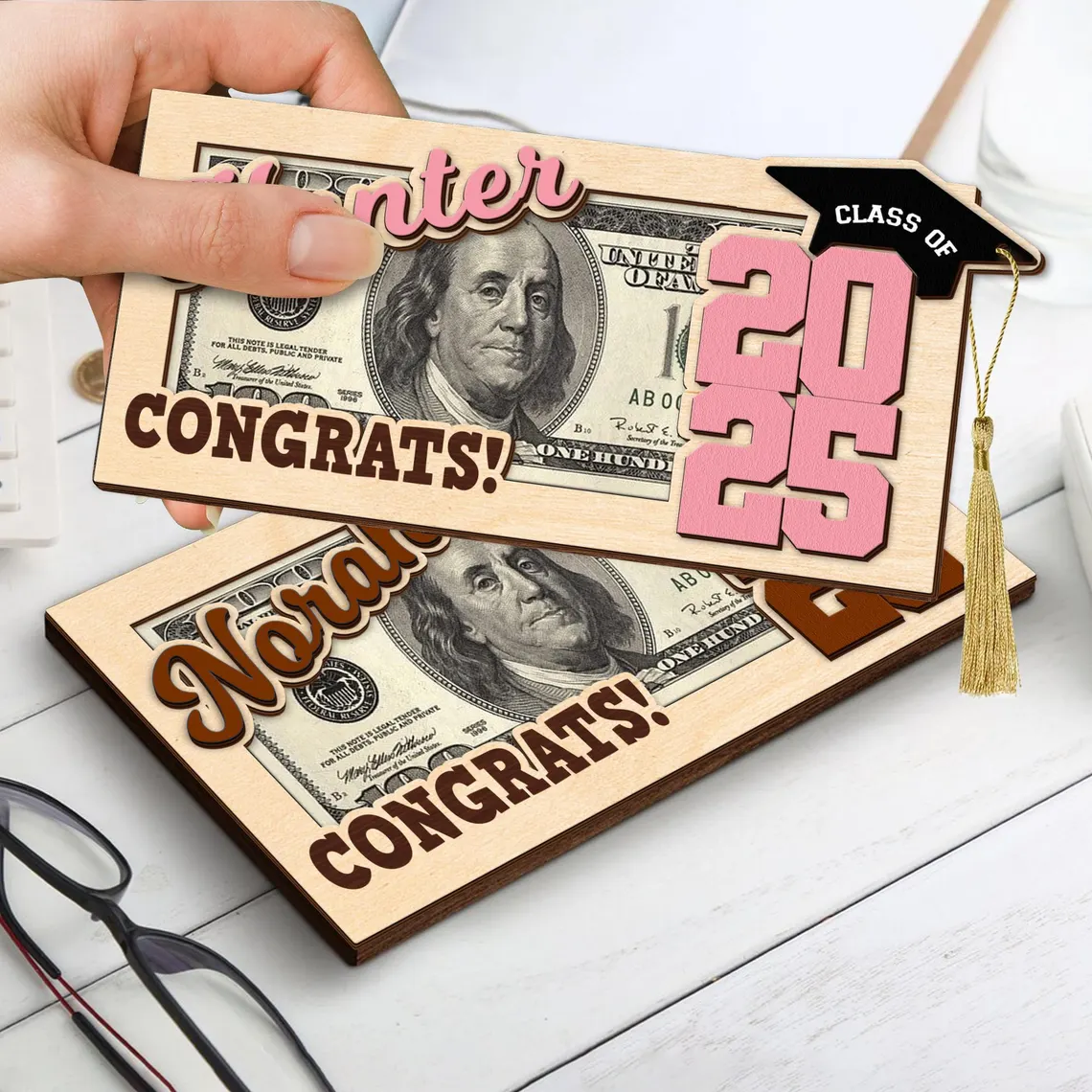 Custom Wooden Money Holder – Personalized Graduation Gift - Image 8