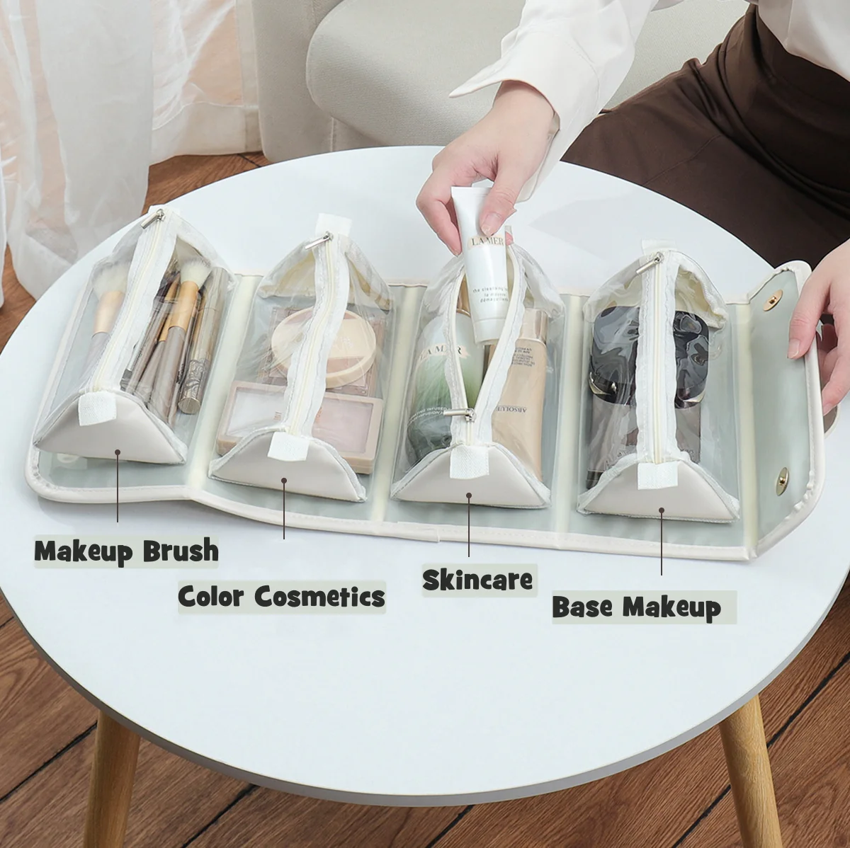 Customizable 4-in-1 Detachable Travel Makeup Bag - Image 6