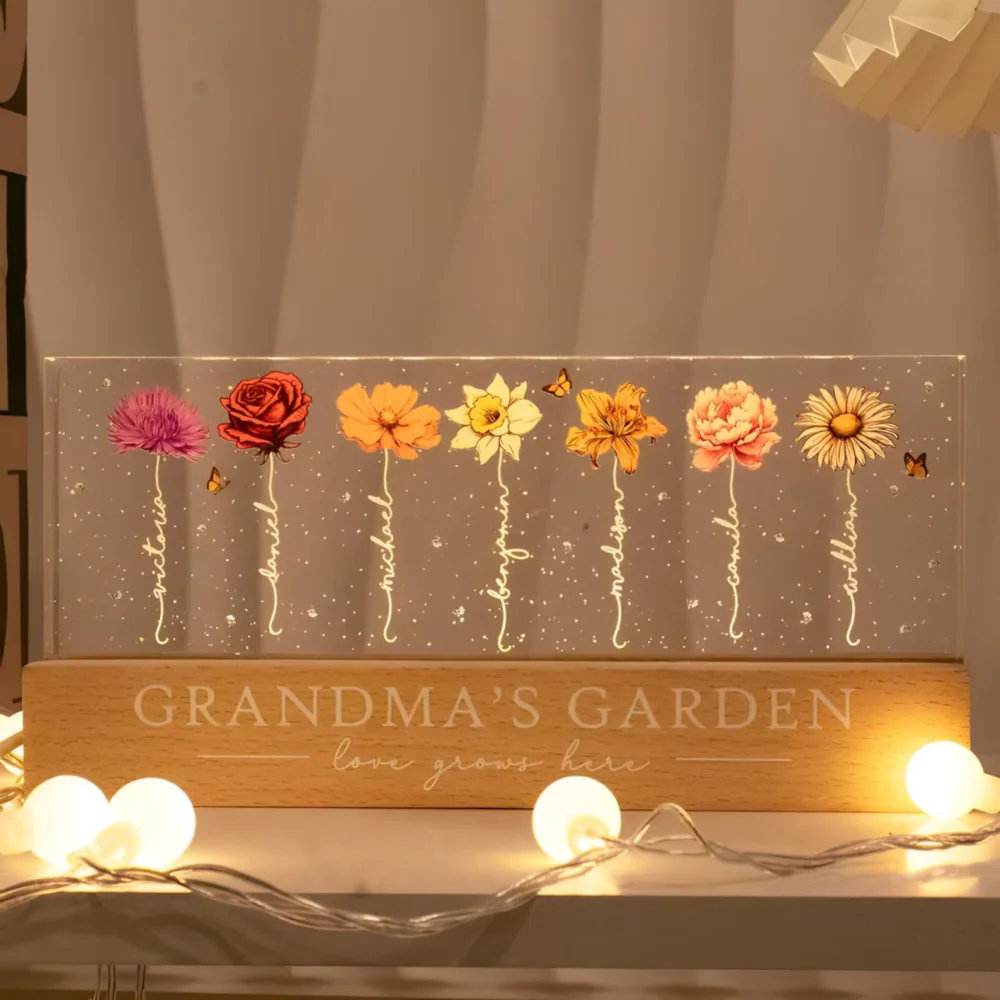 Custom Birth Month Flower LED Night Lamp- Personalized Mother’s Day Gift 🌸💡 - Image 3