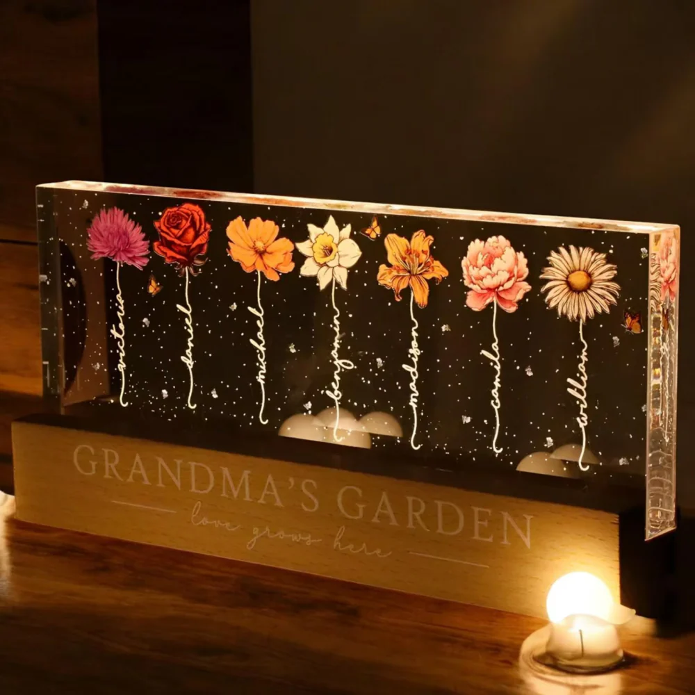 Custom Birth Month Flower LED Night Lamp- Personalized Mother’s Day Gift 🌸💡 - Image 5