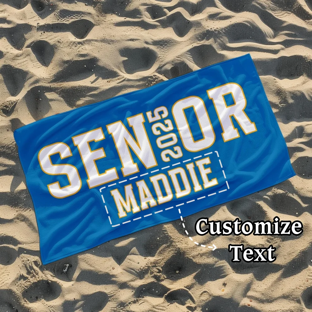 Personalized Beach Towel, Name Pool Towel, Gift for Kids, Graduation Gift, Senior Gift - Image 3